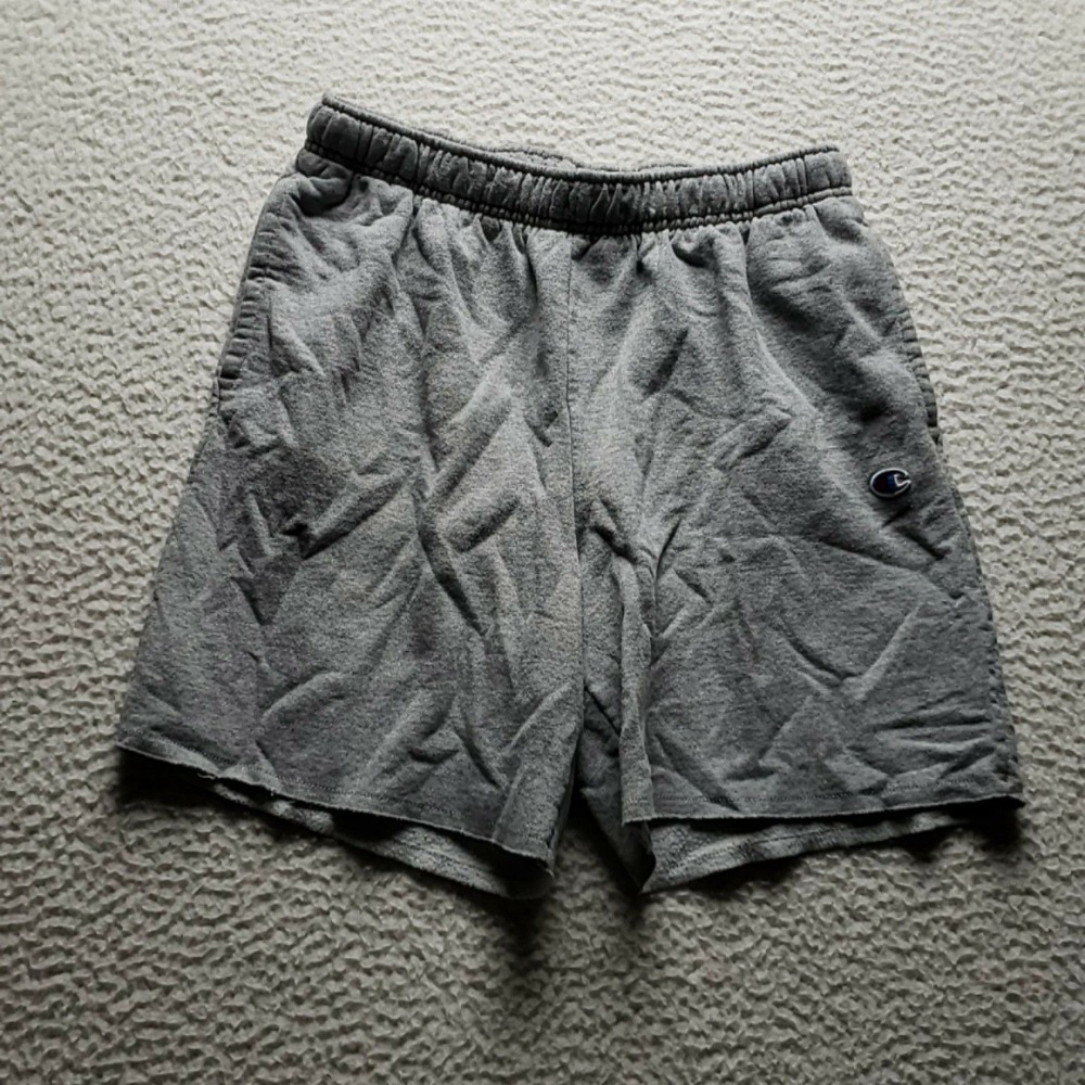 Champion Sweat Shorts Mens M Gray French Terry 6 Inseam Elastic Waist Gym